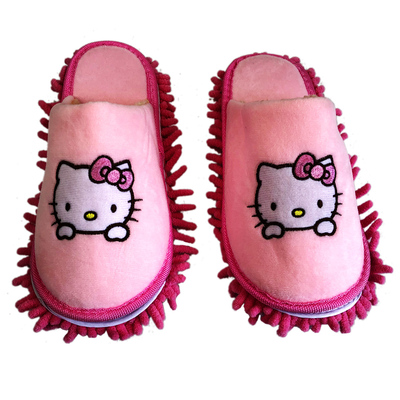 冬款亲子卡通加厚鞋底可拆拖地