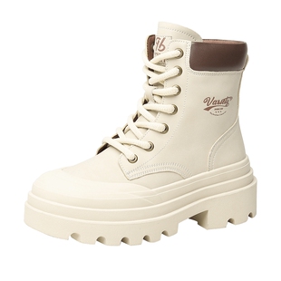 Semir女鞋马丁靴女2026新款春夏厚底增高短靴爆款踢不烂大黄靴子