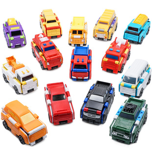 奥迪双钻变形小汽车儿童反反车玩具小车变形车男孩酷变车队玩具车