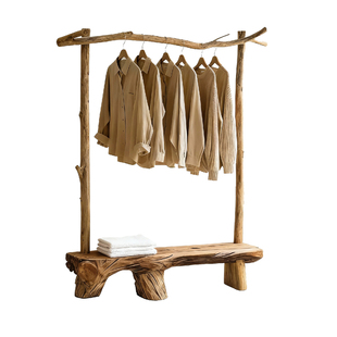 纯天然实木树枝挂衣架家用卧室民宿酒店橱窗服装店创意落地衣帽架
