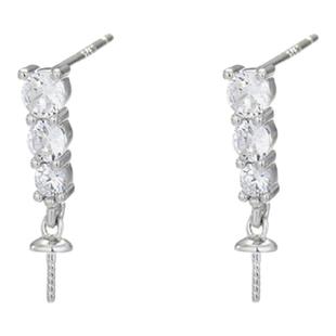 925纯银耳钉女手工DIY配件珍珠耳环空托小众设计感高级轻奢耳饰品