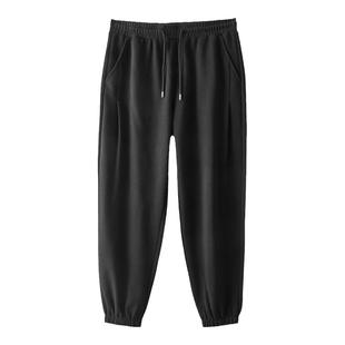 三福2026春季新款休闲裤男抽绳运动风束脚裤针织卫裤宽松长裤裤子