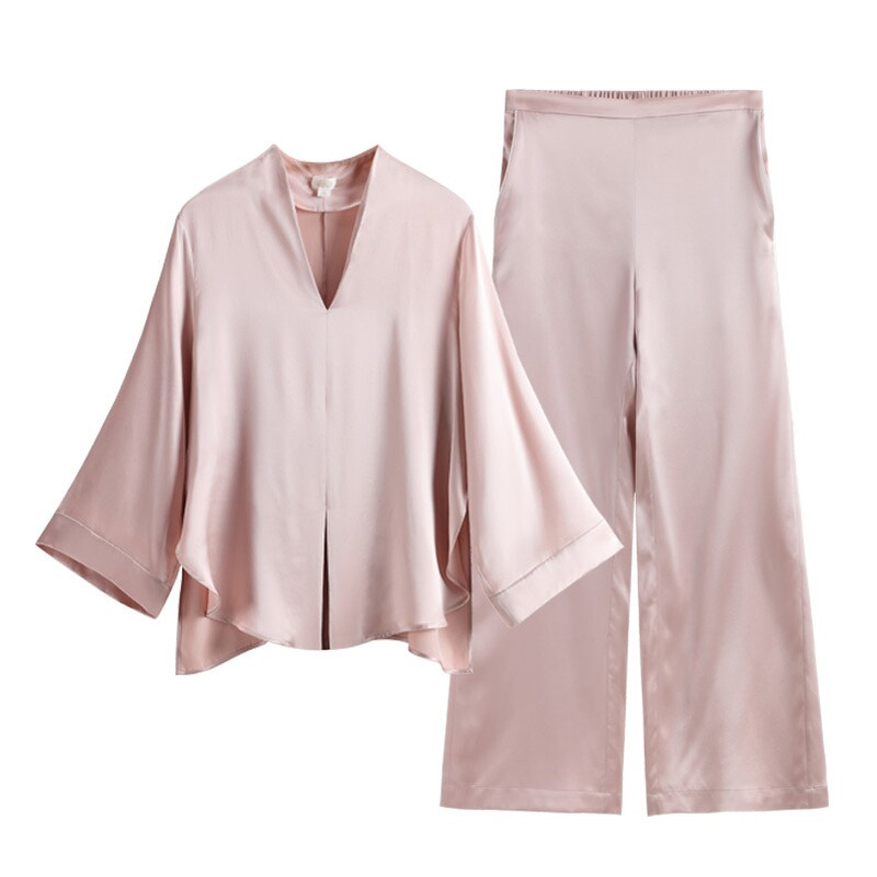 618大促』丝侬真丝桑蚕丝睡衣女款 新中式丝绸家居服女士礼盒情侣