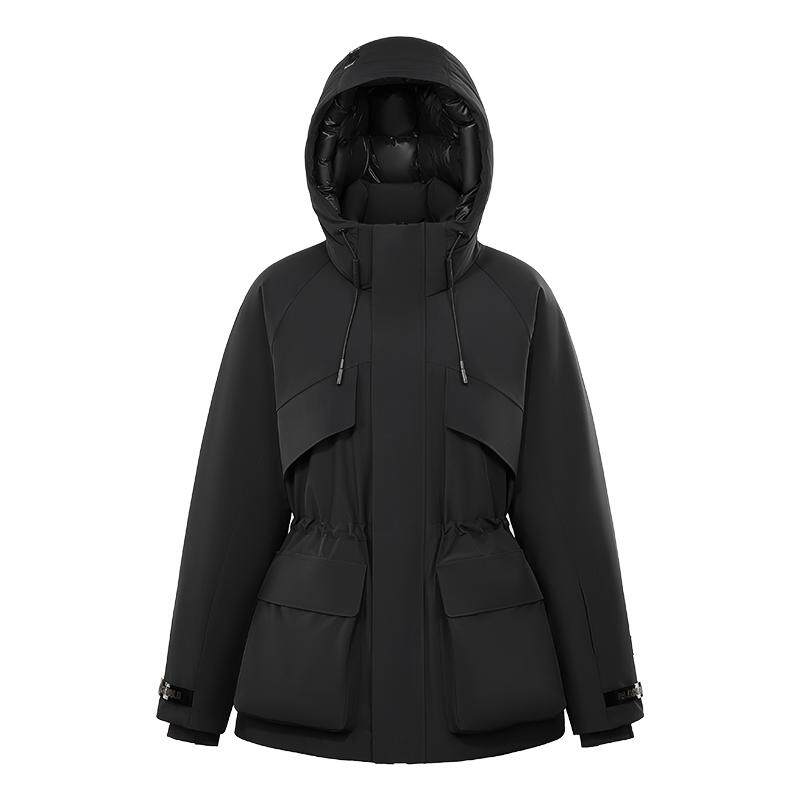 高梵黑金鹅绒服防雨雪外套女收腰