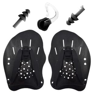 专业游泳训练脚蹼带耳塞和鼻夹可调节游泳桨女士男士儿童手蹼