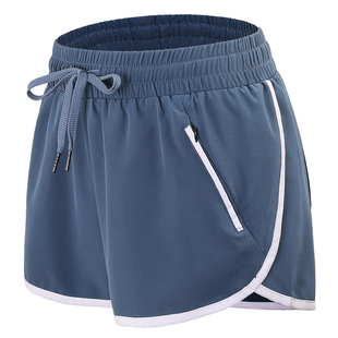 annerun运动短裤女防走光宽松健身房跑步外穿速干假两件瑜伽短裤
