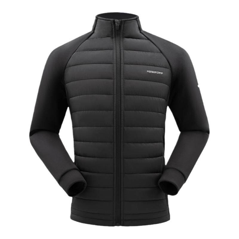 拓路者新雪丽棉服男2024秋冬立领运动薄棉衣夹克轻薄拼接针织外套