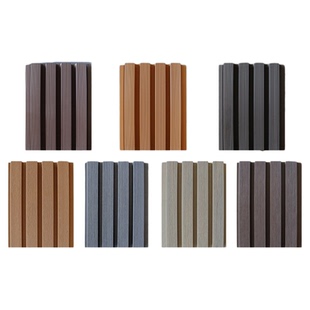 塑木长城板吊顶户外栅栏挂板围栏花园庭院格栅墙板围墙防腐木栅栏