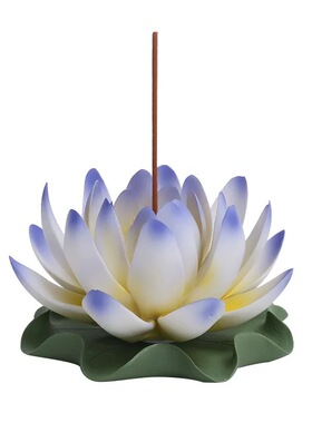 陶瓷莲花线香座新中式禅意摆件