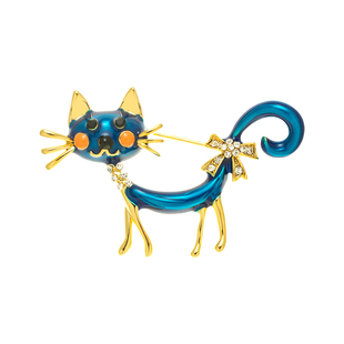 A好奇小蓝猫可爱胸针配饰新日系高档女胸花别针设计感小众装饰品