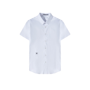 【精致刺绣 立体裁剪】CNC男装奥莱夏季蜘蛛图案短袖衬衫外套男