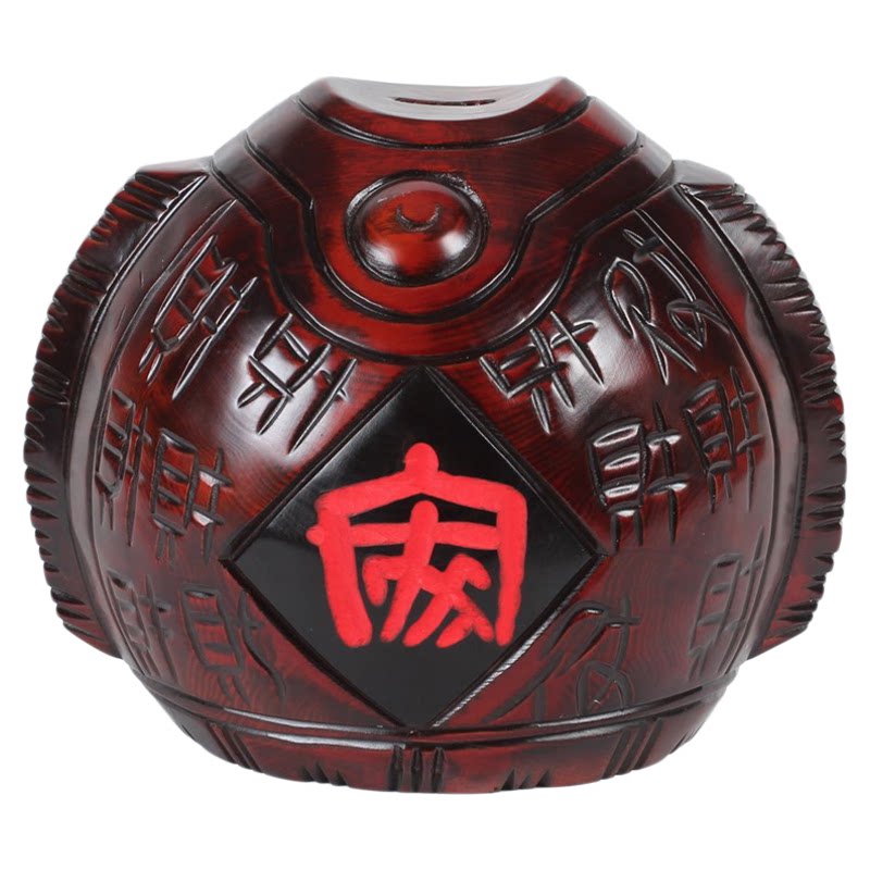 储蓄罐工艺品客厅红木雕刻