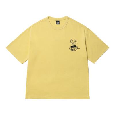 趣味镜像图案250g新疆棉短袖T恤