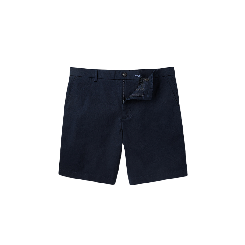 CHARLES TYRWHITT2025夏季商务高端休闲修身深海军蓝棉质短裤