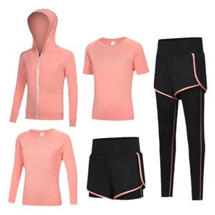 儿童瑜伽服套装女童跑步跳绳羽毛球训练服小学生速干运动服冬秋季