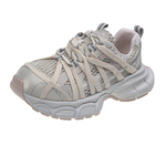 蜘蛛网厚底绑带老爹鞋女2025春夏新款网面增高透气跑步运动休闲鞋