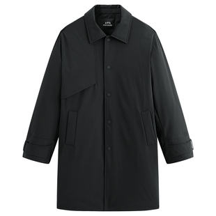 【防泼水】太平鸟男装 商务羽绒服男25年冬季新款中长款保暖风衣