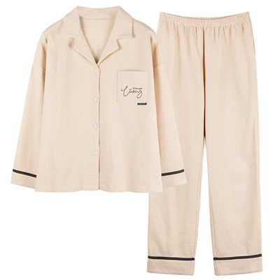 芬腾正品纯棉情侣睡衣春秋可外穿