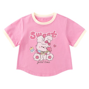 嘟嘟家女童T恤夏季新款儿童短袖卡通宝宝上衣时髦女宝衣服洋气潮t