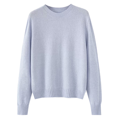 雪花绒宽松圆领针织衫