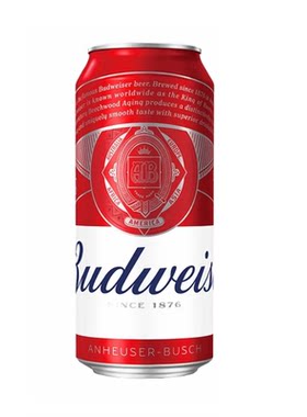 国产Budweiser百威500ml啤酒铝罐12罐24听罐整箱批发中浓度经典