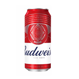 国产Budweiser百威500ml啤酒铝罐12罐24听罐整箱批发中浓度经典