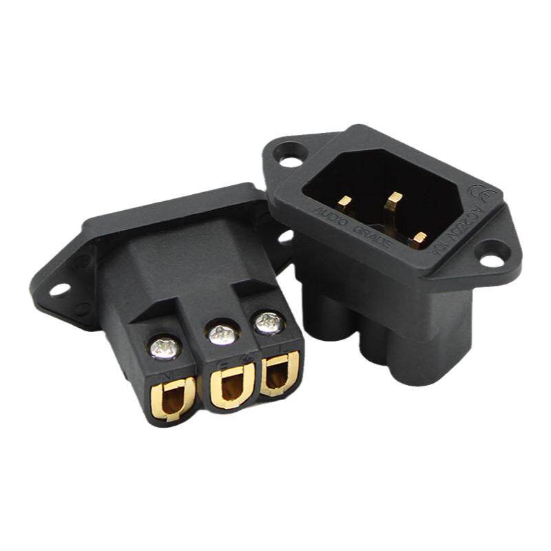 古河FI-06纯紫铜机尾座HiFi发烧功放ac电源插座免焊滤波器插座