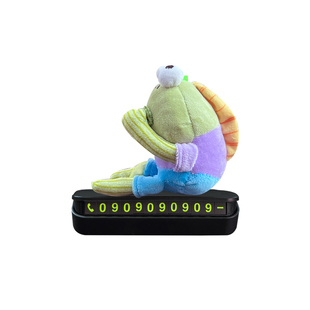 emo 比奇堡呆呆鱼挪车电话牌可爱毛绒临时停车号码车载汽车摆件