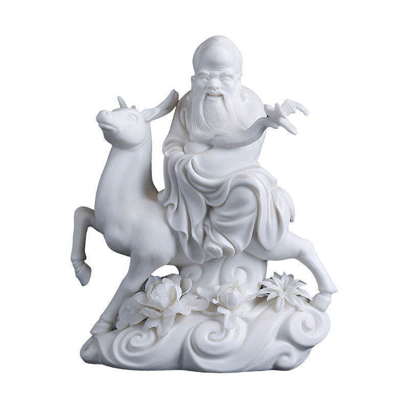 戴玉堂陶瓷苏献忠《蝠鹿寿》非遗收藏寿辰送礼祝福摆件家居饰品