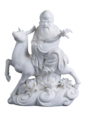 戴玉堂陶瓷苏献忠《蝠鹿寿》非遗收藏寿辰送礼祝福摆件家居饰品