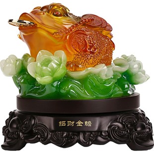 金蟾摆件 三足金蝉大号蟾蜍公司家居店铺招财收银台开业礼品QY532