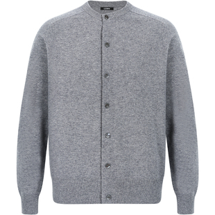 LEZORA 硬控好穿！超细美利奴粗纺羊毛 马鞍袖圆领针织开衫男