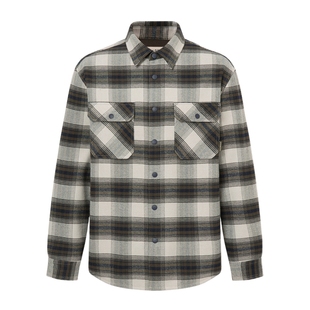 POLOWALK男装外套2025秋季新品潮流格纹翻领日常通勤休闲外套男式