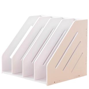 康沃兹办公桌面文件架书立文件框文件夹收纳盒档案架置物架办公用品立式文件架子非金属文件分类栏资料整理架