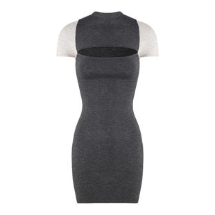 文艺神秘羊毛连衣裙 CSFC复古开胸设计拼色针织连衣裙