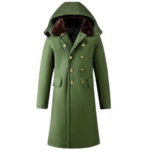 冬季防水加厚超长款棉大衣男士冷冻库防寒加绒棉衣东北棉袄可拆卸