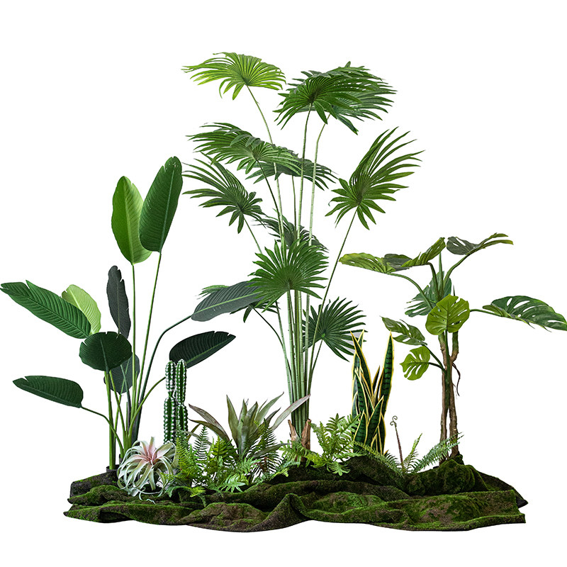 造景配材白砂石苔藓假山动物摆件