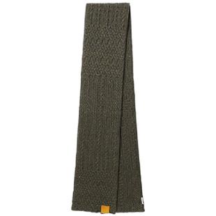 deepmoss X LOOKNOW2025年冬季新款苔绿牦牛绒绞花围巾女