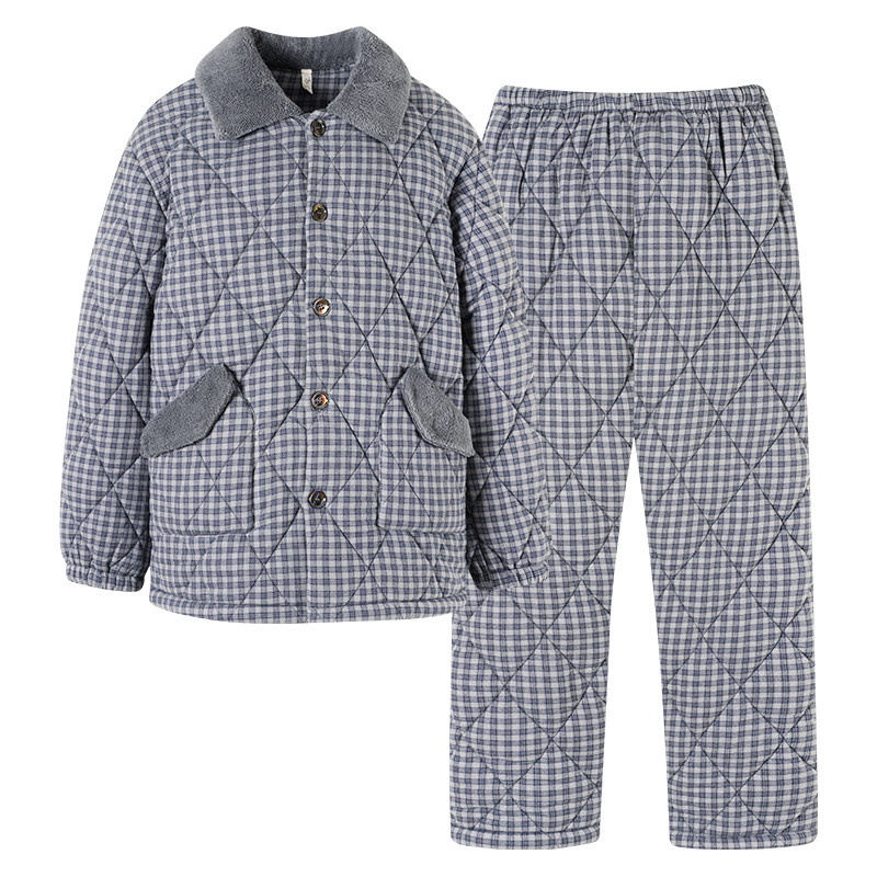 康汝雅冬季加厚纯棉布夹棉家居服