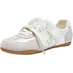 热风平底德训鞋女鞋2026年春季新款时尚薄底鞋运动户外休闲慢跑鞋