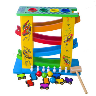 儿童滑翔轨道车幼儿园宝宝2-3-4周岁早教益智竞速滑行小汽车玩具