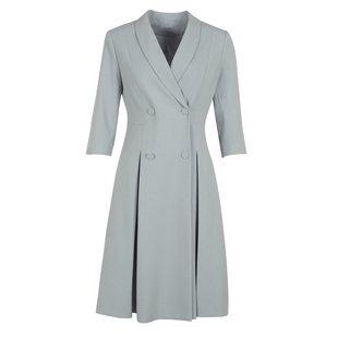 主持人西装连衣裙演讲服装女蓝色商务正装礼服时尚收腰正装西装裙