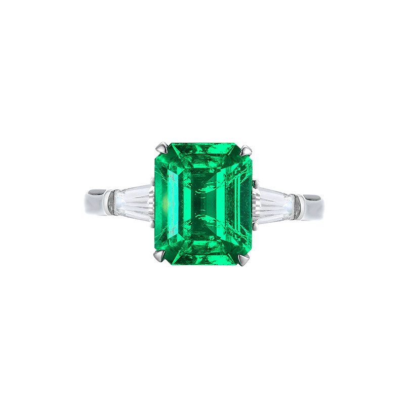 JEWELLWANG培育祖母绿戒指赫本风