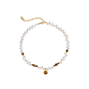 【王玉雯同款】Amber Lollipop珍珠项链女虎眼石毛衣链情人节礼物