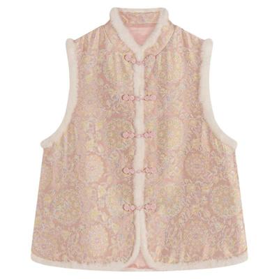 邱莹莹HELA AOMI “非遗线.宝相宋锦马甲”桑蚕丝中式盘扣马甲