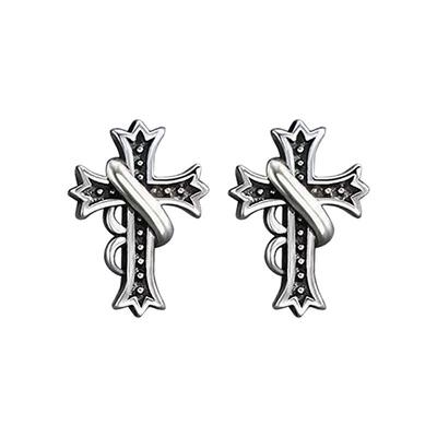 CCO十字架耳钉潮牌耳饰