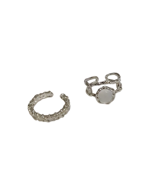 日韩风爱心锆石开口可调女戒