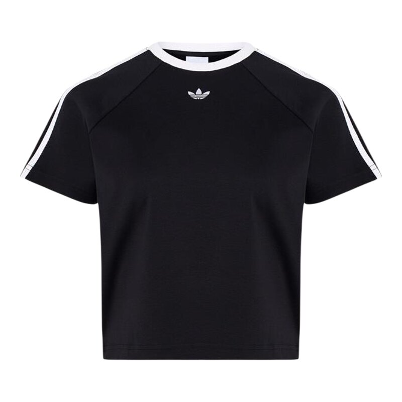 阿迪达斯adidas三叶草女子夏新款黑色短袖透气纯棉T恤KT7794 7795