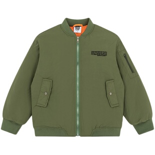 JUSTIN童装儿童冬款加厚夹棉飞行员棉服男童日系洋气保暖棉衣外套