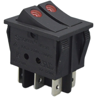 SOKEN跷板开关RK1-23一点灯